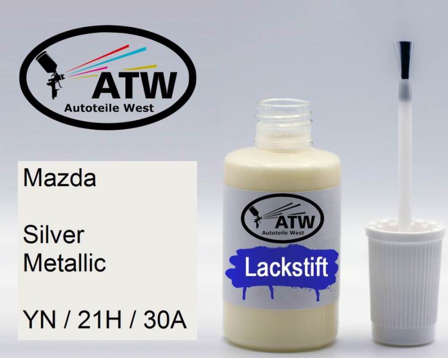 Mazda, Silver Metallic, YN / 21H / 30A: 20ml Lackstift, von ATW Autoteile West.